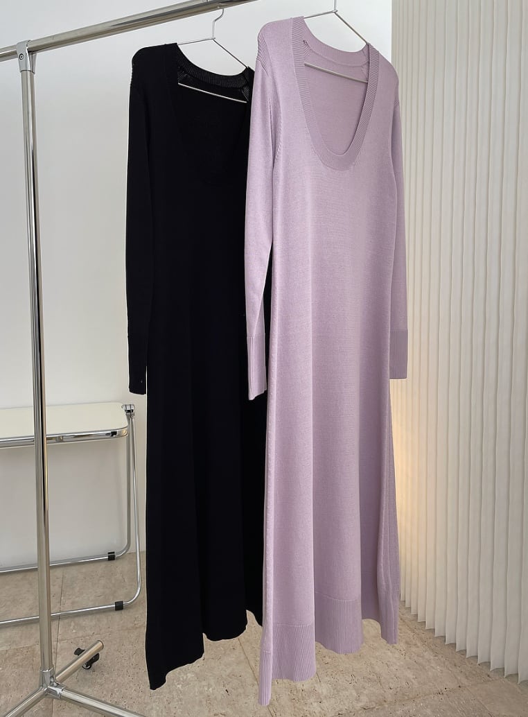 リラックスUネックロングワンピース　２色展開 - select store mirror meリラックスUネックロングワンピース　２色展開197035724mirror meselect store mirror me197035724ピンク