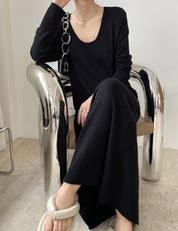 リラックスUネックロングワンピース　２色展開 - select store mirror meリラックスUネックロングワンピース　２色展開197035724mirror meselect store mirror me197035724ピンク