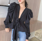 【動画あり】ディープVネックシフォンリボンブラウス　２色展開 - select store mirror me【動画あり】ディープVネックシフォンリボンブラウス　２色展開115201291mirror meselect store mirror me115201291ホワイト