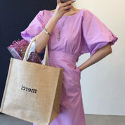 バックVネックリボンレトロパフスリーブワンピース　２色展開 - select store mirror meバックVネックリボンレトロパフスリーブワンピース　２色展開117563402mirror meselect store mirror me117563402パープル M