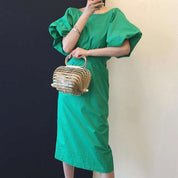 バックVネックリボンレトロパフスリーブワンピース　２色展開 - select store mirror meバックVネックリボンレトロパフスリーブワンピース　２色展開117563402mirror meselect store mirror me117563402パープル M