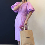 バックVネックリボンレトロパフスリーブワンピース　２色展開 - select store mirror meバックVネックリボンレトロパフスリーブワンピース　２色展開117563402mirror meselect store mirror me117563402パープル M