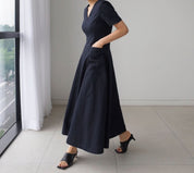 美シルエットVネックポケットワンピース　３色展開 - select store mirror me美シルエットVネックポケットワンピース　３色展開182946129mirror meselect store mirror me182946129ホワイトS
