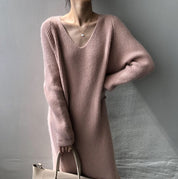 Vネックストレートニットワンピース　５色展開 - select store mirror meVネックストレートニットワンピース　５色展開189948029mirror meselect store mirror me189948029ホワイト