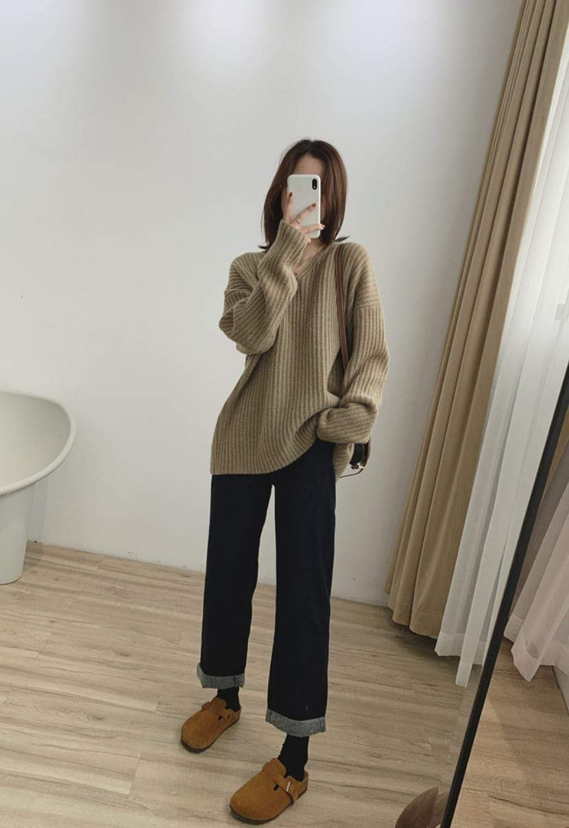 【動画あり】カシミヤ混Vネックニットセーター　５色展開 - select store mirror me【動画あり】カシミヤ混Vネックニットセーター　５色展開189966178mirror meselect store mirror me189966178アイボリー