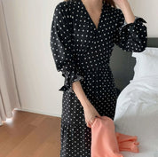 Vネック上品ドットタックフレアワンピース - select store mirror meVネック上品ドットタックフレアワンピース109742137mirror meselect store mirror me109742137S