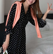Vネック上品ドットタックフレアワンピース - select store mirror meVネック上品ドットタックフレアワンピース109742137mirror meselect store mirror me109742137S