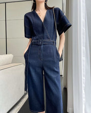 【動画あり】Vネックスリットクロップド丈ワイドロンパース - select store mirror me【動画あり】Vネックスリットクロップド丈ワイドロンパース132635354mirror meselect store mirror me132635354S