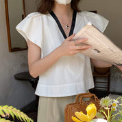 【動画あり】バイカラーバックリボンVネックトップス - select store mirror me【動画あり】バイカラーバックリボンVネックトップス174648528mirror meselect store mirror me174648528S