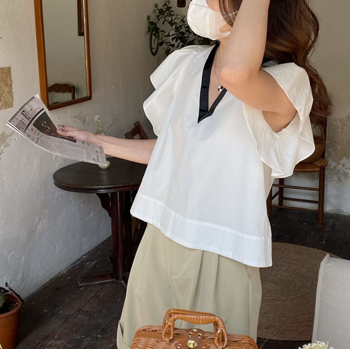 【動画あり】バイカラーバックリボンVネックトップス - select store mirror me【動画あり】バイカラーバックリボンVネックトップス174648528mirror meselect store mirror me174648528S