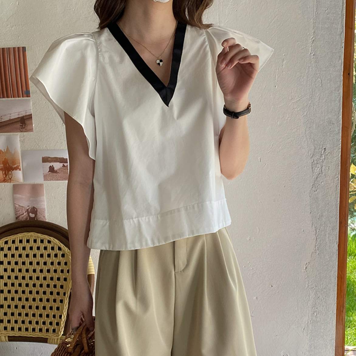 【動画あり】バイカラーバックリボンVネックトップス - select store mirror me【動画あり】バイカラーバックリボンVネックトップス174648528mirror meselect store mirror me174648528S