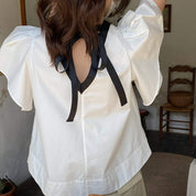 【動画あり】バイカラーバックリボンVネックトップス - select store mirror me【動画あり】バイカラーバックリボンVネックトップス174648528mirror meselect store mirror me174648528S
