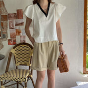 【動画あり】バイカラーバックリボンVネックトップス - select store mirror me【動画あり】バイカラーバックリボンVネックトップス174648528mirror meselect store mirror me174648528S