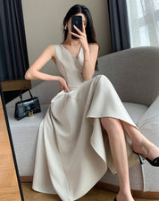 Vネックデザインピュアホワイトワンピース - select store mirror meVネックデザインピュアホワイトワンピース207105797mirror meselect store mirror me207105797S