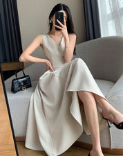 Vネックデザインピュアホワイトワンピース - select store mirror meVネックデザインピュアホワイトワンピース207105797mirror meselect store mirror me207105797S