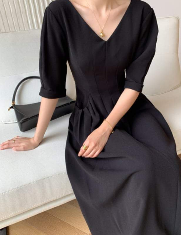 【動画あり】美ラインVネックシックブラックワンピース - select store mirror me【動画あり】美ラインVネックシックブラックワンピース243548291mirrormeselect store mirror me243548291S