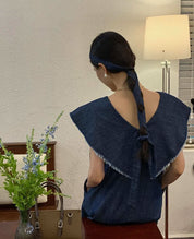 【動画あり】Vネックカラーデニムフリンジワンピース - select store mirror me【動画あり】Vネックカラーデニムフリンジワンピースmirror meselect store mirror meフリーサイズ